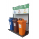 Muhibbah MGB 120 2 Wheel Mobile Garbage Bin Recycle Bin Set 3 in 1 - Flapdoor Cover