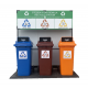 Muhibbah MGB 120 2 Wheel Mobile Garbage Bin Recycle Bin Set 3 in 1 - Flapdoor Cover