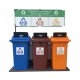 Muhibbah MGB 240 2 Wheel Mobile Garbage Bin Recycle Bin Set 3 in 1 - Flapdoor Cover