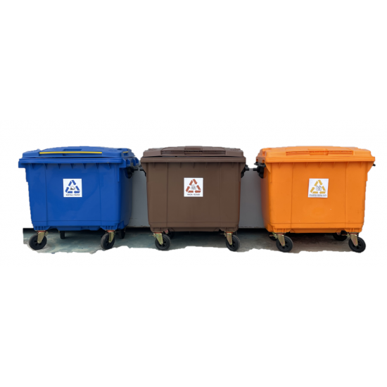 Muhibbah MGB 660 4 Wheel Mobile Garbage Bin Recycle Bin Set 3 in 1 