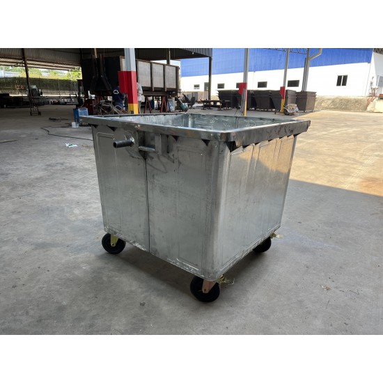 Muhibbah GI1100 4 Wheel Galvanised Steel Mobile Garbage Bin No Cover (1100 Litres)