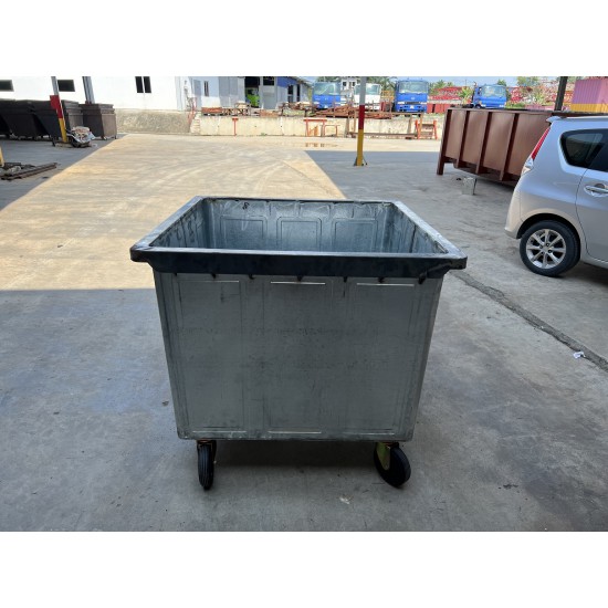 Muhibbah GI1100 4 Wheel Galvanised Steel Mobile Garbage Bin No Cover (1100 Litres)