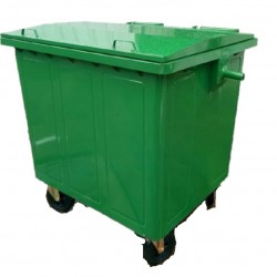 Muhibbah GI900 4 Wheel Galvanised Steel Mobile Garbage Bin (900 Litres)