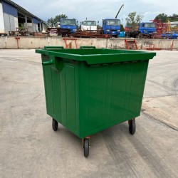 Muhibbah GI1100 4 Wheel Galvanised Steel Mobile Garbage Bin No Cover (1100 Litres)