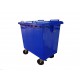 Muhibbah GI660 4 Wheel Galvanised Steel Mobile Garbage Bin Special Edition No Cover (660 Litres) 