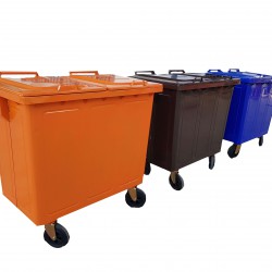 Muhibbah GI 660 4 Wheel Mobile Garbage Bin Recycle Bin Set 3 in 1 