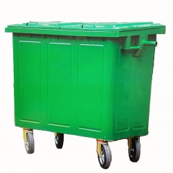 Muhibbah GI660 4 Wheel Galvanised Steel Mobile Garbage Bin (660 Litres)