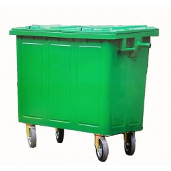 Muhibbah GI660 4 Wheel Galvanised Steel Mobile Garbage Bin (660 Litres)