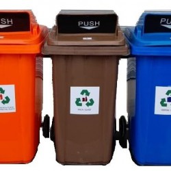 Muhibbah MGB 240 2 Wheel Mobile Garbage Bin Recycle Bin Set 3 in 1 