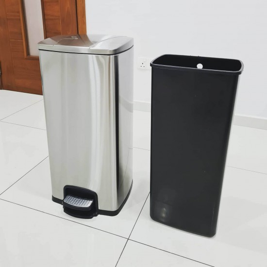 Muhibbah Stainless Steel Pedal Garbage Bin - 30 Litres