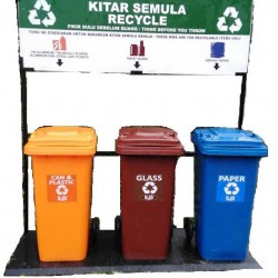 Muhibbah MGB 120 2 Wheel Mobile Garbage Bin Recycle Bin Set 3 in 1 