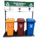 Muhibbah MGB 120 2 Wheel Mobile Garbage Bin Recycle Bin Set 3 in 1 