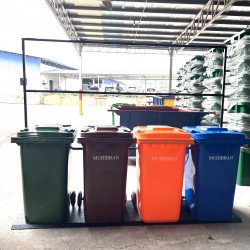 Muhibbah MGB 120 2 Wheel Mobile Garbage Bin Recycle Bin Set 4 in 1 