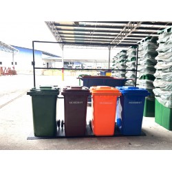 Muhibbah MGB 240 2 Wheel Mobile Garbage Bin Recycle Bin Set 4 in 1 