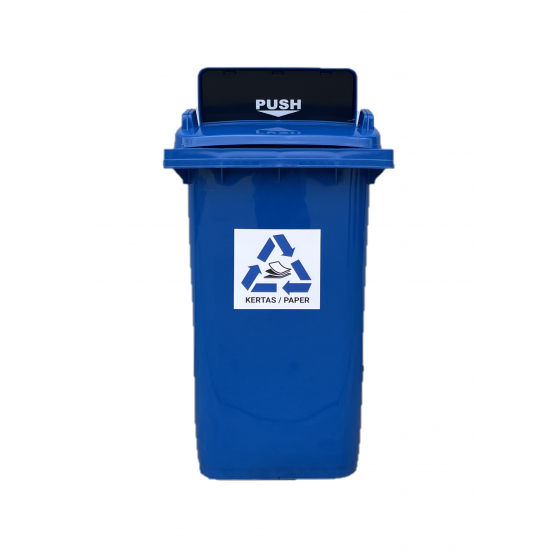 Muhibbah MGB120 2 Wheel Mobile Garbage Bin - Flapdoor Cover (120 Litres) 