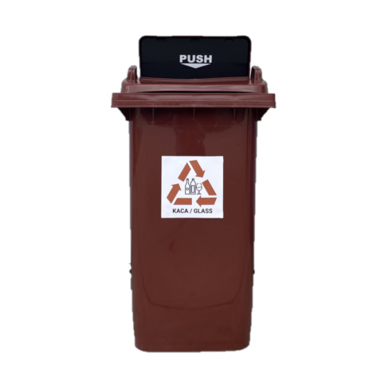 Muhibbah MGB120 2 Wheel Mobile Garbage Bin - Flapdoor Cover (120 Litres) 